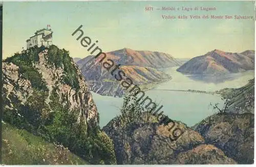 Melide e Lago di Lugano - Veduta dalla Vetta del Monte San Salvatore - Edition Colortype Co. Lugano
