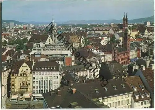 Basel - Teilansicht mit Rathaus und Münster - Verlag Hans Frey Basel