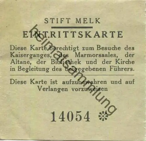 Ösrerreich - Stift Melk - Eintrittskarte