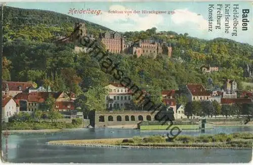 Heidelberg - Schloss von der Hirschgasse gesehen - Verlag Louis Glaser Leipzig - Vorlagekarte ohne AK-Einteilung