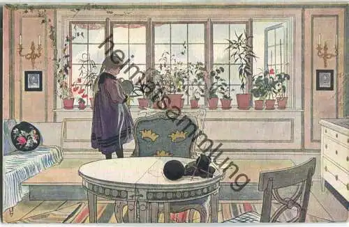 Blumenfenster - Blomsterfönstret - Künstlerkarte Carl Larsson - förlag Albert Bonniers Stockholm