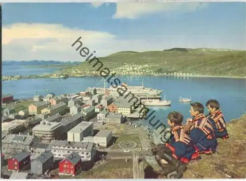 Hammerfest - Bergensfjord ved kaia - Enerett Knut Aune Kunstforlag