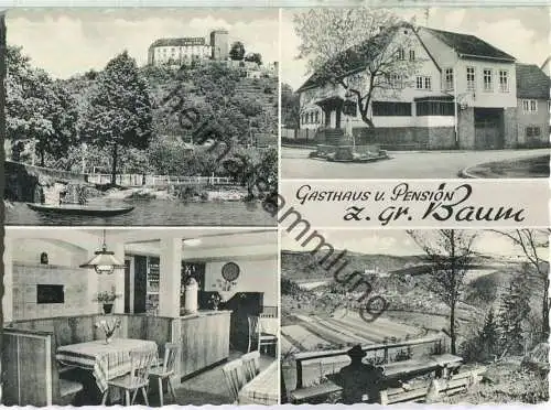 Gamburg Tauber - Gasthaus und Pension Grüner Baum - rückseitig Werbeaufdruck