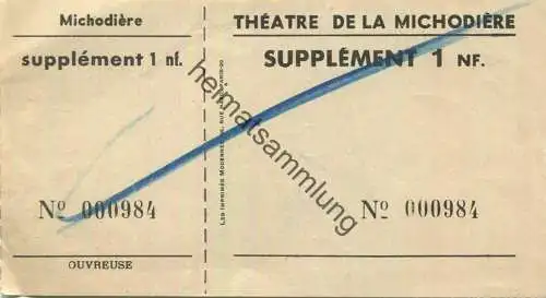 Frankreich - Paris - Theatre de la Michodiere - Supplement NF 1 - 1962