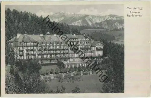 Semmering - Heereskurlazarett - Foto-Ansichtskarte - Verlag Ludwig Anderle Gloggnitz