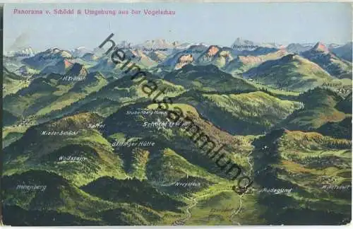 Panorama vom Schöckl und Umgebung aus der Vogelschau - Verlag Franz Knollmüller Graz