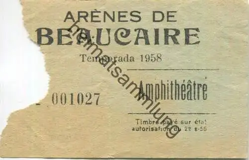 Frankreich - Arenes de Beaucaire - Amphitheatre - Temporada 1958