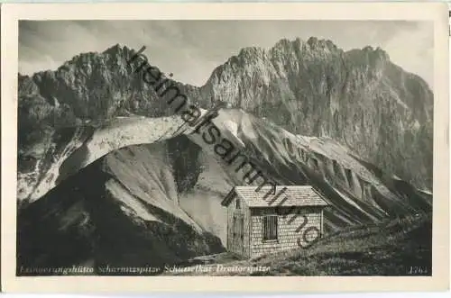 Erinnerungshütte - Scharnitzspitze - Schüsselkar - Dreitorspitze - Foto-Ansichtskarte - Alpiner Kunstverlag Much Heiss