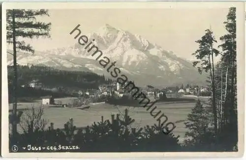 Igls gegen Serles - Foto-Ansichtskarte - Verlag F. E. de Wilde Igls