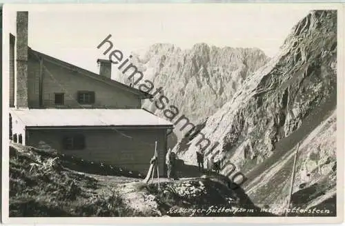 Koburger Hütte mit Wetterstein - Foto-Ansichtskarte - Verlag A. Somweber Ehrwald