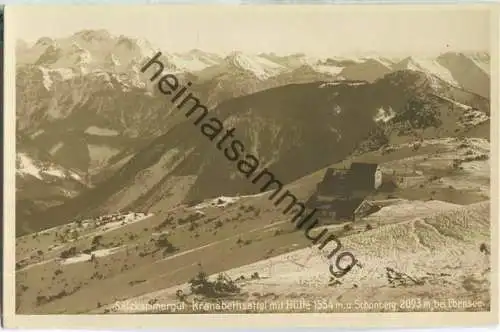 Kranabethsattel mit Hütte und Schönberg bei Ebensee - Foto-Ansichtskarte - Verlag F. E. Brandt Gmunden 1927