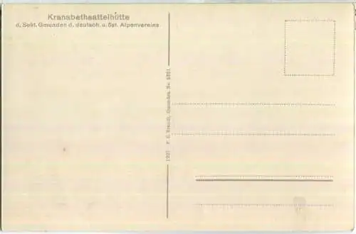 Kranabethsattel mit Hütte und Schönberg bei Ebensee - Foto-Ansichtskarte - Verlag F. E. Brandt Gmunden 1927