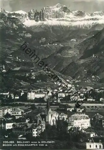 Bozen mit Rosengarten - Foto-Ansichtskarte - Verlag Foto Fränzl Bozen 50er Jahre
