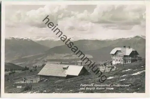 Pacheiners Alpengasthof Gerlitzenhaus und Berglift Station - Foto-Ansichtskarte - Verlag Franz Schilcher Klagenfurt