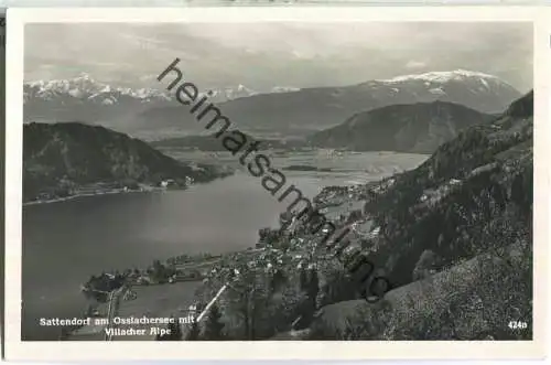 Sattendorf am Ossiachersee mit Villacher Alpe - Foto-Ansichtskarte - Verlag Franz Schilcher Klagenfurt 1955