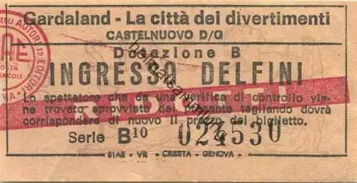 Italien - Castelnuovo del Garda - Gardaland - La citta del divertimenti - Ingresso Delfini