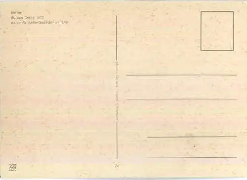 Berlin - Europa Center und Kaiser-Wilhelm-Gedächtniskirche - Verlag PZB