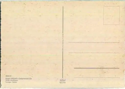 Berlin - Kaiser-Wilhelm-Gedächtniskirche - DOB-Hochhaus - Europa-Center - Verlag Krüger
