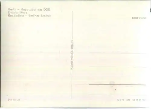 Berlin - Ermelerhaus - Raabediele - Berliner Zimmer - Foto-Ansichtskarte - Planet-Verlag Berlin 70er Jahre