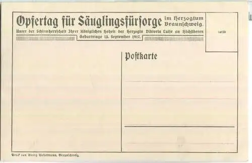 Opfertag für Säuglingsfürsorge im Herzogtum Braunschweig 1917