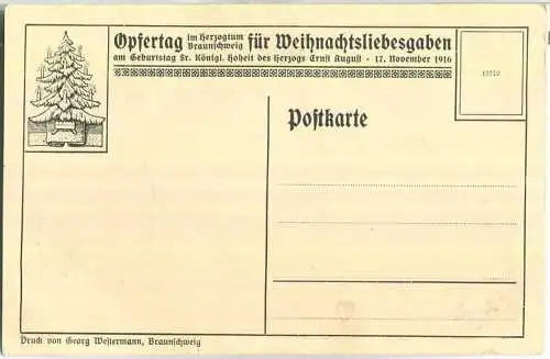 Weihnachten 1916 Opfertag für Weihnachtsliebesgaben im Herzogtum Braunschweig