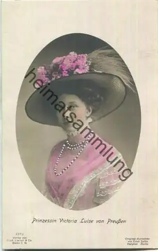 Prinzessin Victoria Luise von Preussen - Verlag Gust. Liersch & Co. Berlin - Hofphot. Erich Sellin - coloriert