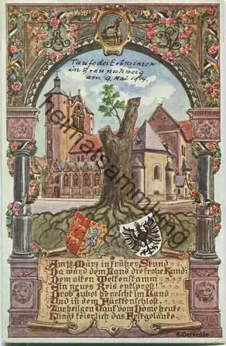 Braunschweig - Karte anlässlich der Taufe des Erbprinzen Ernst August am 9. Mai 1914 signiert R. Darnedde