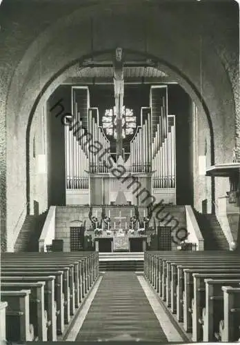 Nürnberg-Lichtenhof - Evangelisch-Lutherische Gustav-Adolf-Gedächtniskirche - Altarraum mit Orgel - Foto-Ansichtskarte