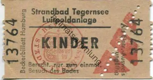 Deutschland - Strandbad Tegernsee - Luitpoldanlage - Eintrittskarte