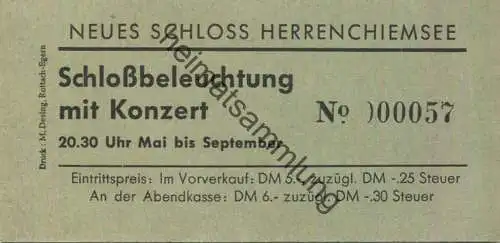 Deutschland - Neues Schloss Herrenchiemsee - Schlossbeleuchtung mit Konzert - Eintrittskarte