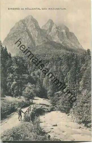 Eingang ins Höllental beim Waxenstein - Verlag W. Zimmermann München