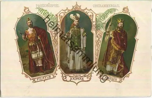 Passionsspiel - Oberammergau - Pilatus Kaiphas Herodes - Oberammergauer Kunstverlag für Passionsspielbilder 1900