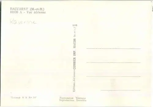 Baccarat - Vue aerienne - Kasernen - Editions Aeriennes Combier Imp. Macon