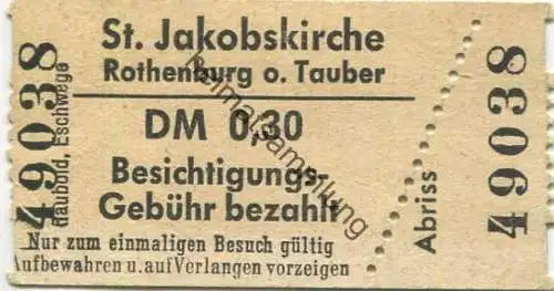 Deutschland - Rothenburg ob der Tauber - St. Jakobskirche - Besichtigungsgebühr