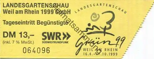 Deutschland - Landesgartenschau 1999 - Weil am Rhein - Tageseintritt Begünstigte