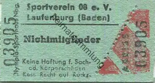 Deutschland - Sportverein 08 e.V. Laufenburg (Baden) - Eintrittskarte Nichtmitglieder