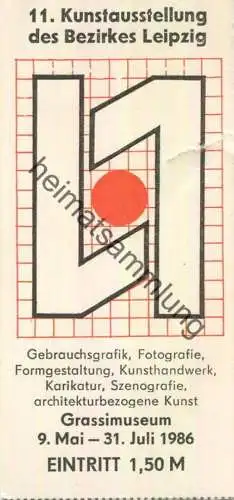 Deutschland - 11. Kunstausstellung des Bezirkes Leipzig - Grassimuseum 1986 - Eintritt 1,50M