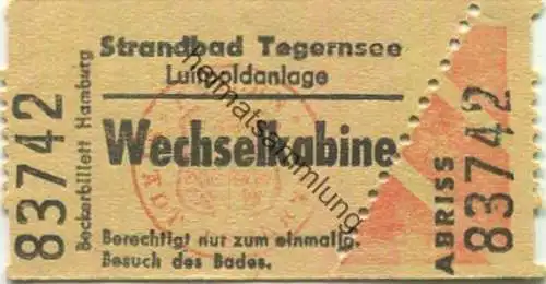 Deutschland - Strandbad Tegernsee - Luitpoldanlage - Eintrittskarte
