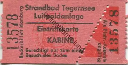 Deutschland - Strandbad Tegernsee - Luitpoldanlage - Eintrittskarte
