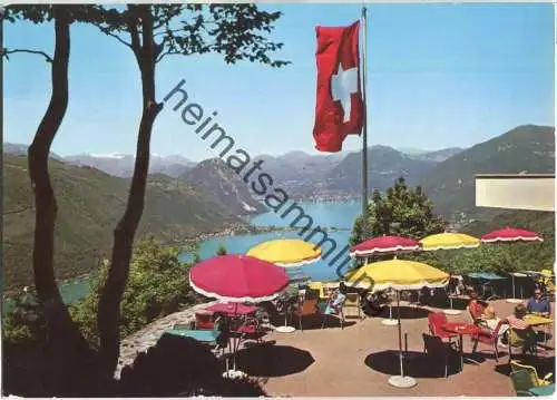 Serpiano - Restaurant Funivia - Ausblick von der Terrasse auf den Luganersee