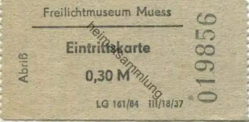 Deutschland - Schwerin - Freilichtmuseum Muess - Eintrittskarte