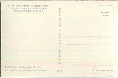 Buchenwald - Blick vom Turm auf die Strasse der Freiheit und das Ringgrab 3 - VEB Bild und Heimat Reichenbach 60er Jahre
