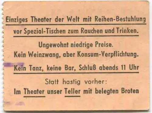 Deutschland - Hamburg - Hansa-Theater - Eintrittskarte 1963