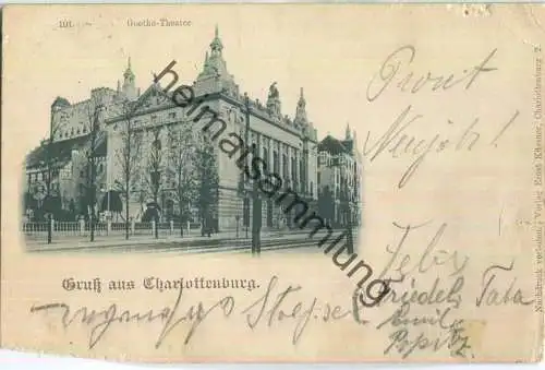 Gruss aus Charlottenburg - Goethe-Theater - Verlag Ernst Küssner Charlottenburg