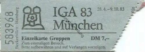 Deutschland - IGA 83 München - Eintrittskarte