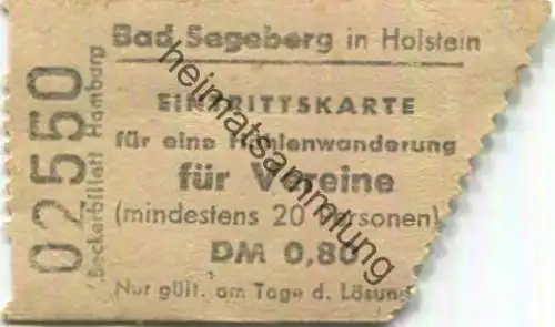 Deutschland - Bad Segeberg - Eintrittskarte für eine Höhlenwanderung für Vereine