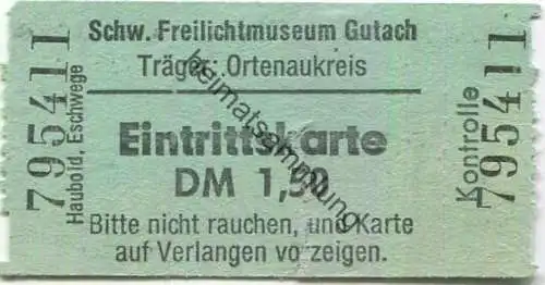 Deutschland - Freilichtmuseum Gutach - Ortenaukreis - Eintrittskarte