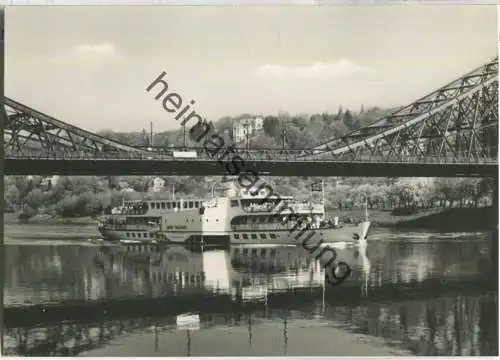 Dresden - Fahrgastschiff Ernst Thälmannn am Blauen Wunder - Verlag Erhard Neubert KG Karl-Marx-Stadt