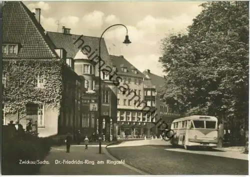 Zwickau - Dr. Friedrichs-Ring am Ringcafe - Bus - Verlag Lichtbild-Schincke KG Zeitz