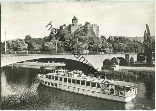 Halle - An der Burg Griebenstein mit Fahrgastschiff Kosmos - Planet-Verlag Berlin 70er Jahre